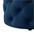 Posh Living Michalina Modern Velvet 1Pc Round Ottoman in Navy