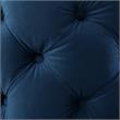 Posh Living Michalina Modern Velvet 1Pc Round Ottoman in Navy