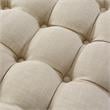Posh Living Michalina Modern Linen Fabric 1Pc Round Ottoman in Beige