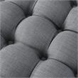 Posh Living Michalina Modern Linen Fabric 1Pc Round Ottoman in Light Gray