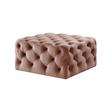 Posh Living Ramon Modern Velvet Cocktail Ottoman Blush Pink
