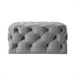 Posh Living Ramon Modern Velvet Cocktail Ottoman in Gray