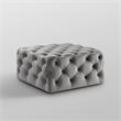 Posh Living Ramon Modern Velvet Cocktail Ottoman in Gray