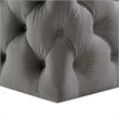 Posh Living Ramon Modern Velvet Cocktail Ottoman in Gray