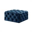 Posh Living Ramon Modern Velvet Cocktail Ottoman in Navy