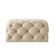 Posh Living Ramon Modern Linen Fabric Cocktail Ottoman in Beige