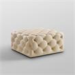 Posh Living Ramon Modern Linen Fabric Cocktail Ottoman in Beige