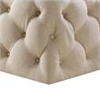 Posh Living Ramon Modern Linen Fabric Cocktail Ottoman in Beige