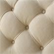 Posh Living Ramon Modern Linen Fabric Cocktail Ottoman in Beige