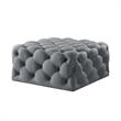 Posh Living Ramon Modern Linen Fabric Cocktail Ottoman in Light Gray