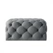 Posh Living Ramon Modern Linen Fabric Cocktail Ottoman in Light Gray