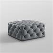 Posh Living Ramon Modern Linen Fabric Cocktail Ottoman in Light Gray