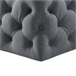 Posh Living Ramon Modern Linen Fabric Cocktail Ottoman in Light Gray