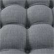 Posh Living Ramon Modern Linen Fabric Cocktail Ottoman in Light Gray