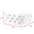 Posh Living Ramon Modern Linen Fabric Cocktail Ottoman in Light Gray