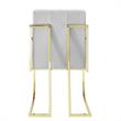 Posh Living Evan Tufted Faux Leather Dining Chair - White/Gold (Set of 2)