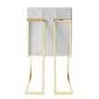 Posh Living Evan Faux Leather Dining Side Chair in White/Gold (Set of 2)