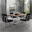 Posh Living Evan Velvet Dining Side Chair in Black/Chrome (Set of 2)
