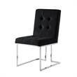 Posh Living Evan Velvet Dining Side Chair in Black/Chrome (Set of 2)