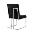 Posh Living Evan Velvet Dining Side Chair in Black/Chrome (Set of 2)