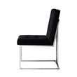 Posh Living Evan Velvet Dining Side Chair in Black/Chrome (Set of 2)