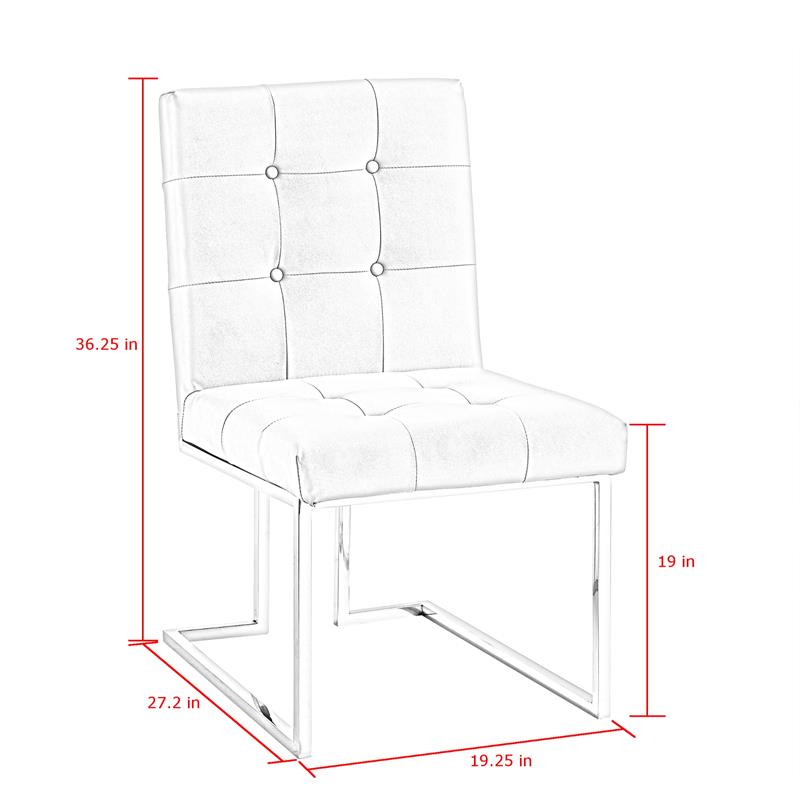 Posh Living Evan Velvet Dining Side Chair in Black/Chrome (Set of 2)