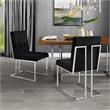 Posh Living Evan Velvet Dining Side Chair in Black/Chrome (Set of 2)