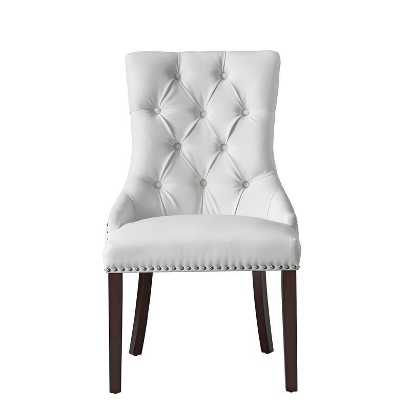 Posh Living Jose Faux Leather Dining Chair in White (Set of 2)