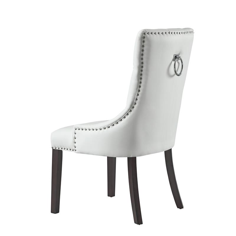 Posh Living Jose Faux Leather Dining Chair in White (Set of 2)