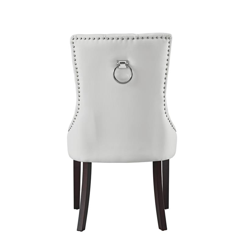 Posh Living Jose Faux Leather Dining Chair in White (Set of 2)