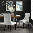 Posh Living Jose Faux Leather Dining Chair in White (Set of 2)