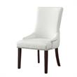 Posh Living Kinsley Tufted Faux Leather Dining Chair in White (Set of 2)