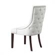 Posh Living Kinsley Tufted Faux Leather Dining Chair in White (Set of 2)
