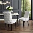 Posh Living Kinsley Tufted Faux Leather Dining Chair in White (Set of 2)