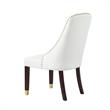 Posh Living Zoe Faux Leather Dining Chair with Nailhead White/Gold (Set of 2)