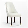 Posh Living Zoe Faux Leather Dining Chair with Nailhead White/Gold (Set of 2)
