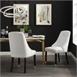 Posh Living Zoe Faux Leather Dining Chair with Nailhead White/Gold (Set of 2)