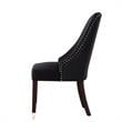 Posh Zoe Velvet Dining Chair with Nailhead Trim in Black/Silver (Set of 2)