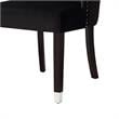 Posh Zoe Velvet Dining Chair with Nailhead Trim in Black/Silver (Set of 2)