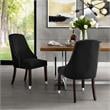 Posh Zoe Velvet Dining Chair with Nailhead Trim in Black/Silver (Set of 2)