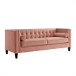 Posh Living Phoenix Button Tufted Velvet Sofa in Blush Pink