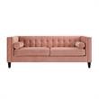 Posh Living Phoenix Button Tufted Velvet Sofa in Blush Pink