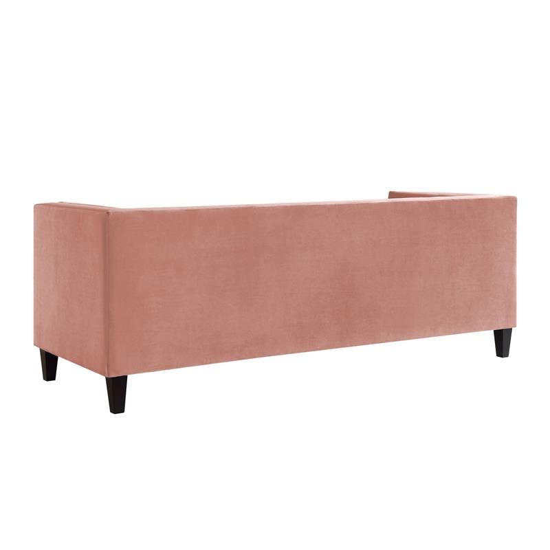 Posh Living Phoenix Button Tufted Velvet Sofa in Blush Pink