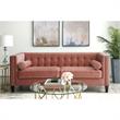 Posh Living Phoenix Button Tufted Velvet Sofa in Blush Pink