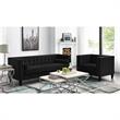 Posh Living Phoenix Button Tufted Velvet Sofa in Black