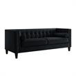 Posh Living Phoenix Button Tufted Velvet Sofa in Black