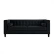 Posh Living Phoenix Button Tufted Velvet Sofa in Black