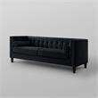 Posh Living Phoenix Button Tufted Velvet Sofa in Black
