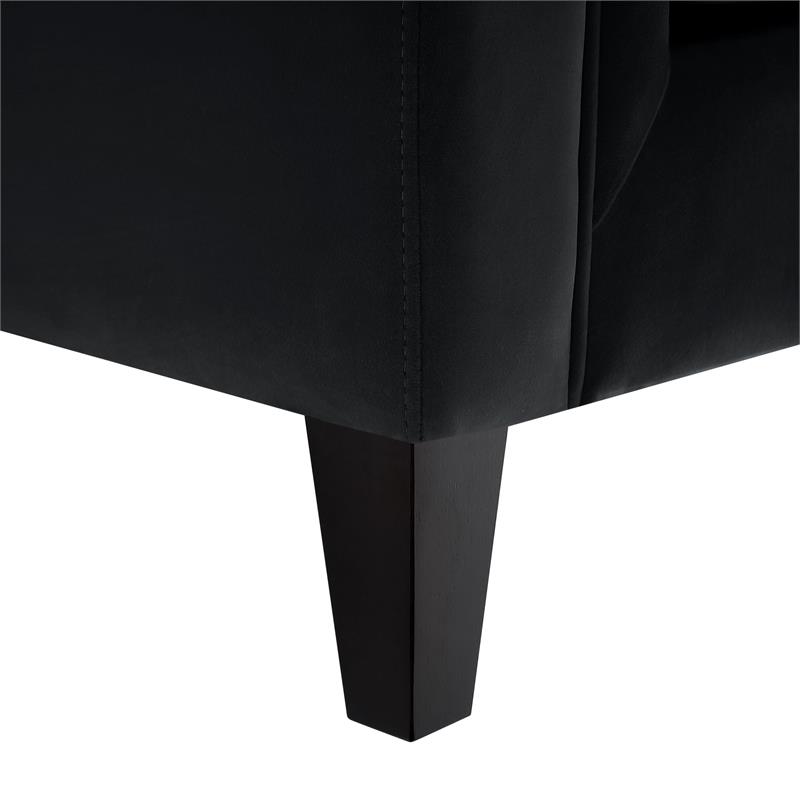 Posh Living Phoenix Button Tufted Velvet Sofa in Black