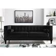 Posh Living Phoenix Button Tufted Velvet Sofa in Black